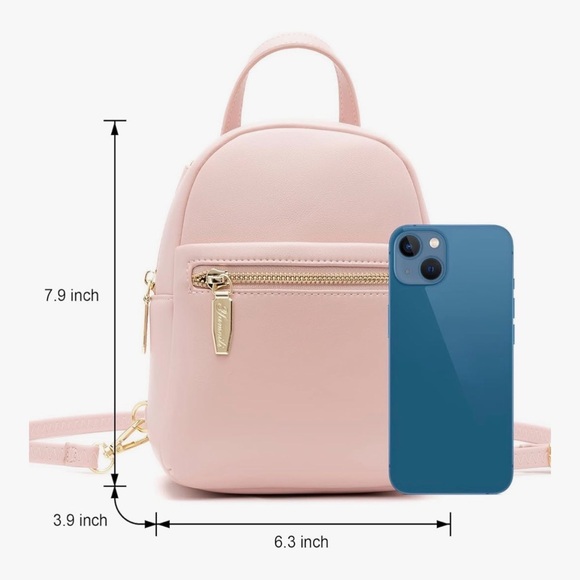 Faux Black Leather Backpack / Purse - Picture 14 of 15